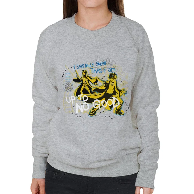 Harry Potter And Ron I Solemnly Swear I Am Up To No Good Women's Sweatshirt Hoodie with Color Block Contrast Stylish Harry Potter And Ron I Solemnly Swear I Am Up To No Good Women's Sweatshirt Hoodie with Color Block Contrast Stylish