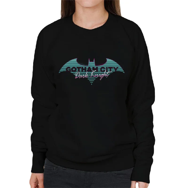 Batman The Dark Knight Gotham City Women's Sweatshirt Hoodie with Rolled Sleeves Casual Relaxed Batman The Dark Knight Gotham City Women's Sweatshirt Hoodie with Rolled Sleeves Casual Relaxed