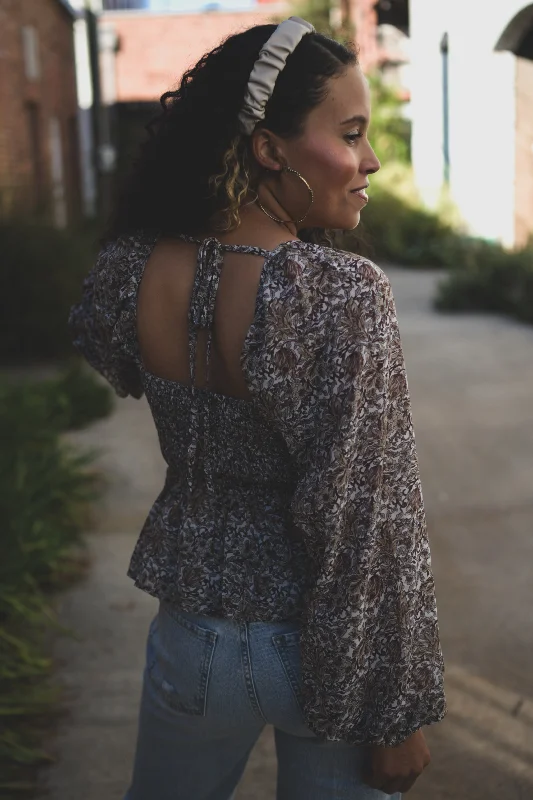 Cely Trimmed Blouse Drape Neck Blouse