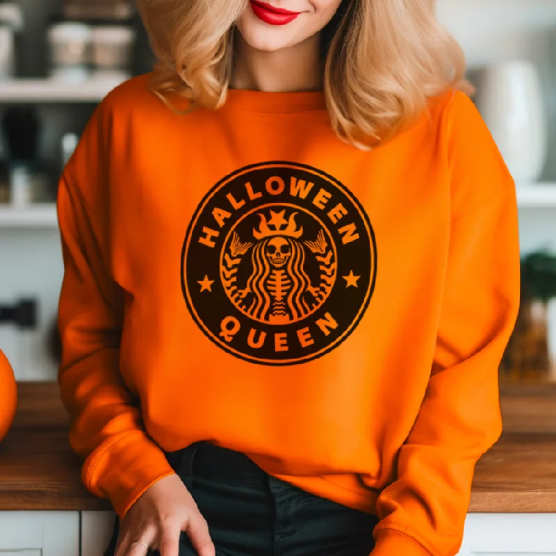 Halloween Queen Womens Sweatshirt Hoodie with Neon Bright Vibrant