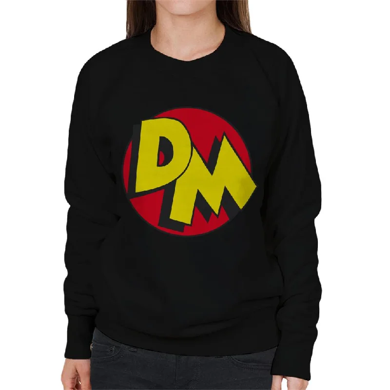 Danger Mouse Initials Logo Women's Sweatshirt Hoodie with Hem Raw Edge Edgy Unfinished Danger Mouse Initials Logo Women's Sweatshirt Hoodie with Hem Raw Edge Edgy Unfinished