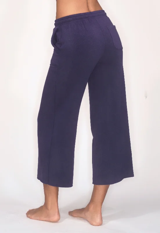 Blow Your Mind Soft' - Luxury Fleece Crop Lounge Pant- Spellbound Blue Trendy Velvet Pants Blow Your Mind Soft' - Luxury Fleece Crop Lounge Pant- Spellbound Blue Trendy Velvet Pants