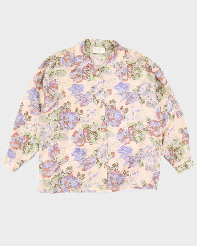 Vintage 80s Reitmans Collection Floral Blouse - L Boho Printed Blouse