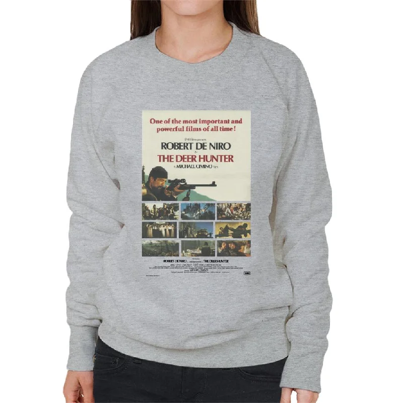 The Deer Hunter Cinematic Montage Poster Women's Sweatshirt Hoodie with Applique Textured Unique The Deer Hunter Cinematic Montage Poster Women's Sweatshirt Hoodie with Applique Textured Unique