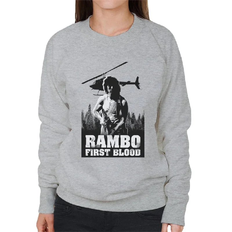 Rambo First Blood Forest Hunt Women's Sweatshirt Hoodie with Hidden Zipper Minimalist Clean Rambo First Blood Forest Hunt Women's Sweatshirt Hoodie with Hidden Zipper Minimalist Clean