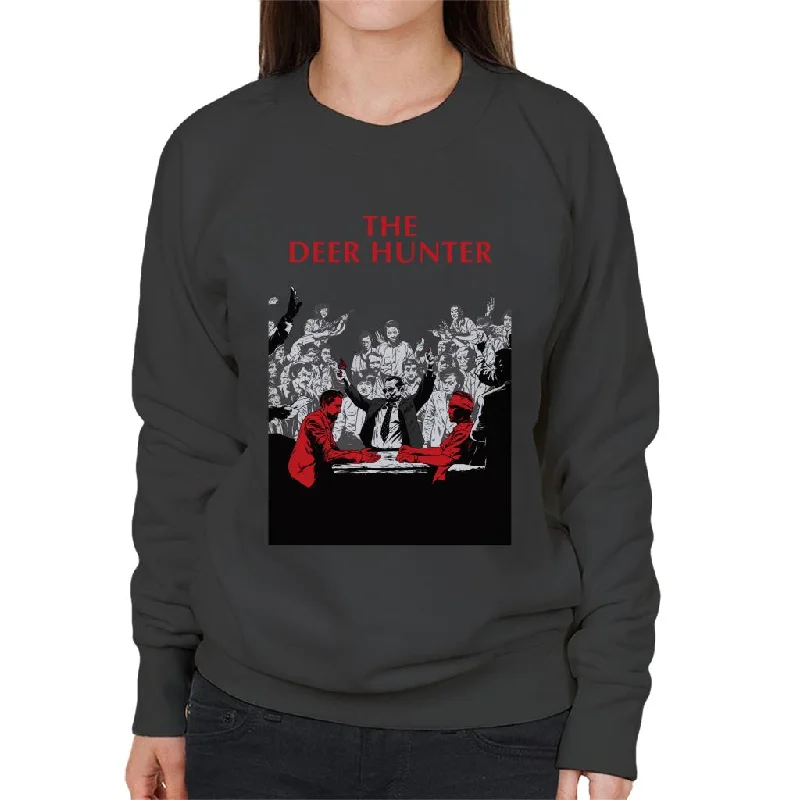 The Deer Hunter Russian Roulette Scene Poster Women's Sweatshirt Hoodie with Contrast Stitching Detailed Premium The Deer Hunter Russian Roulette Scene Poster Women's Sweatshirt Hoodie with Contrast Stitching Detailed Premium