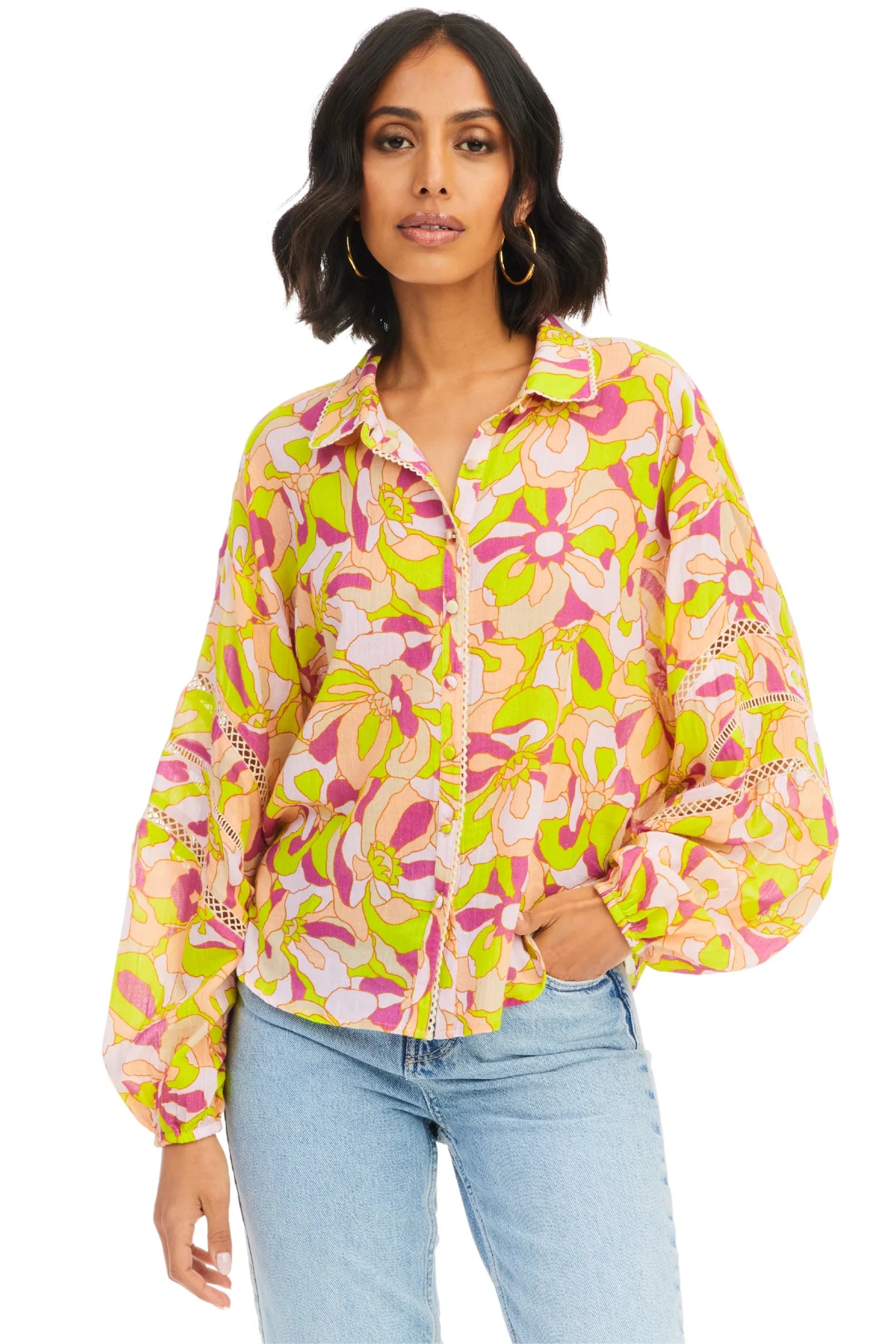 Lilian Blouse Ruched Sleeve Blouse