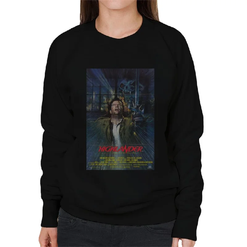 Highlander 1986 Movie Poster Montage Women's Sweatshirt Hoodie with Elastic Waist Stretchable Comfortable Highlander 1986 Movie Poster Montage Women's Sweatshirt Hoodie with Elastic Waist Stretchable Comfortable