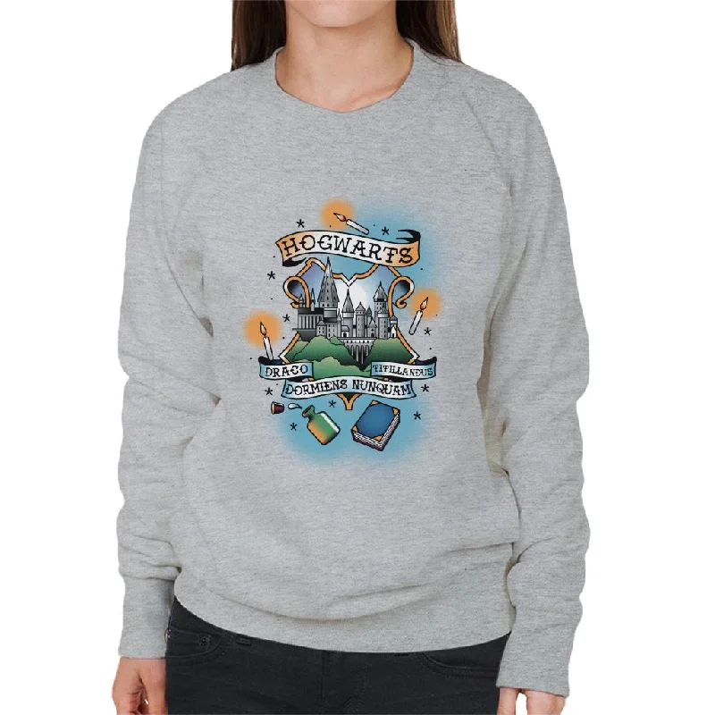 Harry Potter Hogwarts Draco Dormiens Nunquam Titillandus Women's Sweatshirt Hoodie with Belted Waist Structured Tailored Harry Potter Hogwarts Draco Dormiens Nunquam Titillandus Women's Sweatshirt Hoodie with Belted Waist Structured Tailored