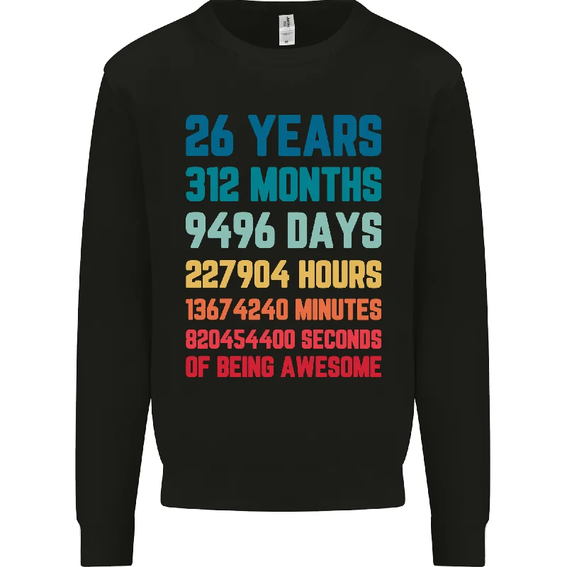 26th Birthday 26-Year-Old Men's Sweatshirt - Soft, Warm, Stylish Gift for Him Hoodie with Full-Zip Functional Layering 26th Birthday 26-Year-Old Men's Sweatshirt - Soft, Warm, Stylish Gift for Him Hoodie with Full-Zip Functional Layering
