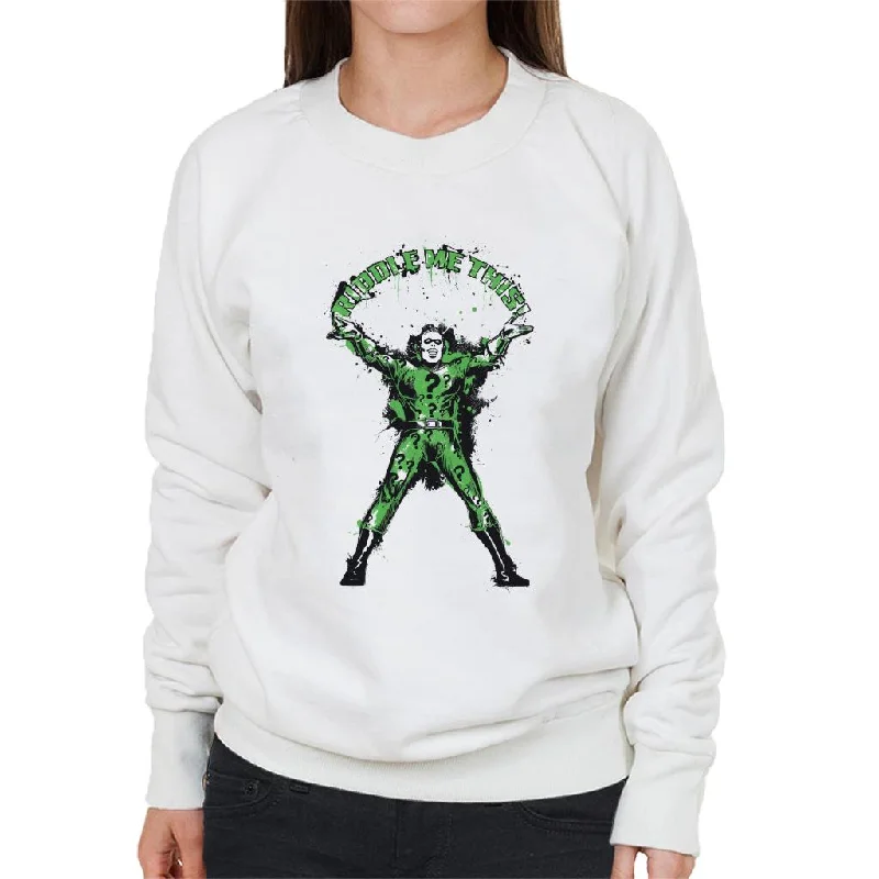 Batman The Riddler Riddle Me This Women's Sweatshirt Hoodie Sweatshirt Pullover