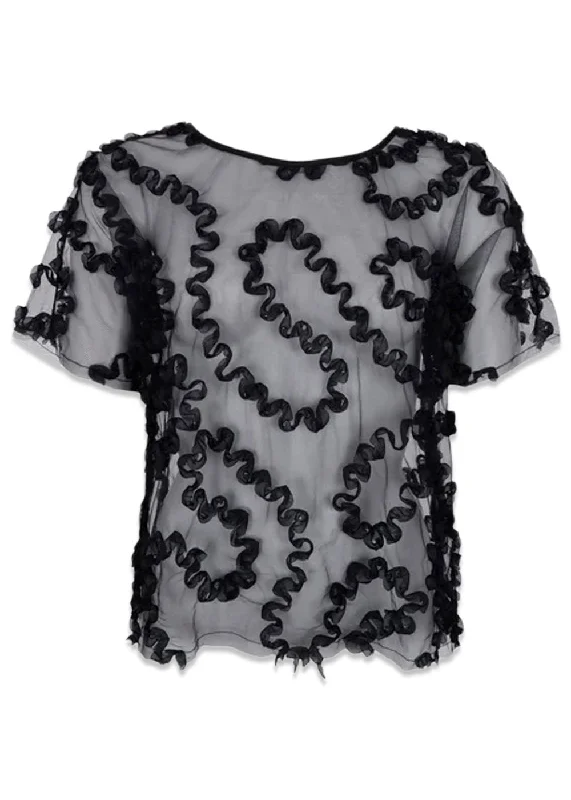 BCSWIRL blouse - Black Soft Satin Blouse