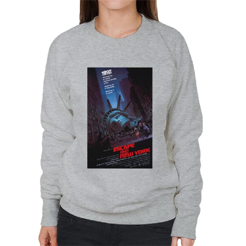 Escape From New York Prison Poster Women's Sweatshirt Oversized Hoodie Comfort Casual Escape From New York Prison Poster Women's Sweatshirt Oversized Hoodie Comfort Casual