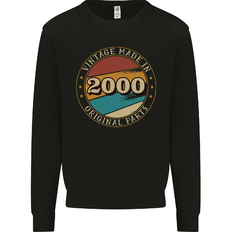 24th Birthday Vintage Made In 2000 Mens Sweatshirt Jumper Hoodie Jacket Zipper Layering 24th Birthday Vintage Made In 2000 Mens Sweatshirt Jumper Hoodie Jacket Zipper Layering