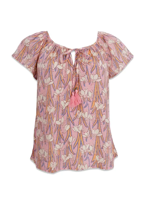 BCLUNA Dana blouse - Columbine Peach Peter Pan Collar Blouse