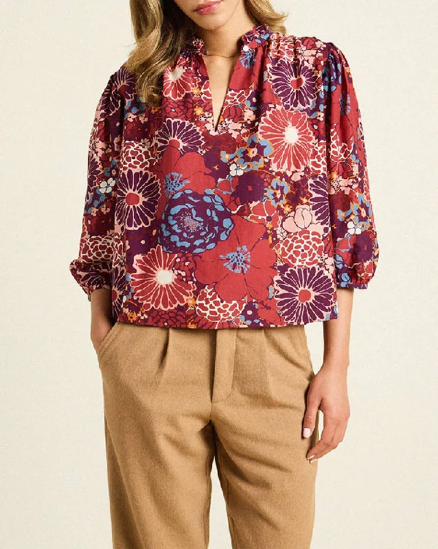 Birds of Paradis by Trovata Orly Blouse Elegant Office Blouse