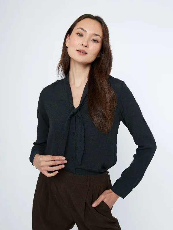 Rosalie Neck Tie Blouse Soft Pastel Blouse
