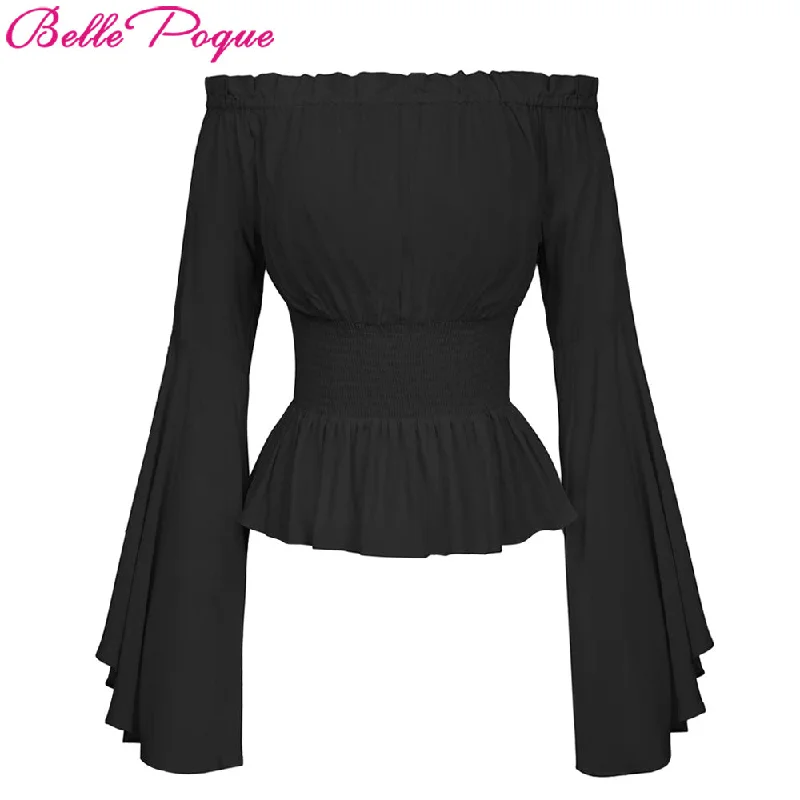 Belle Poque Sexy Off Shoulder Womens Tops Retro Vintage Renaissance Gothic Blouse femme Women Victorian Long Bell Sleeves Shirts Chic Sleeveless Blouse Belle Poque Sexy Off Shoulder Womens Tops Retro Vintage Renaissance Gothic Blouse femme Women Victorian Long Bell Sleeves Shirts Chic Sleeveless Blouse