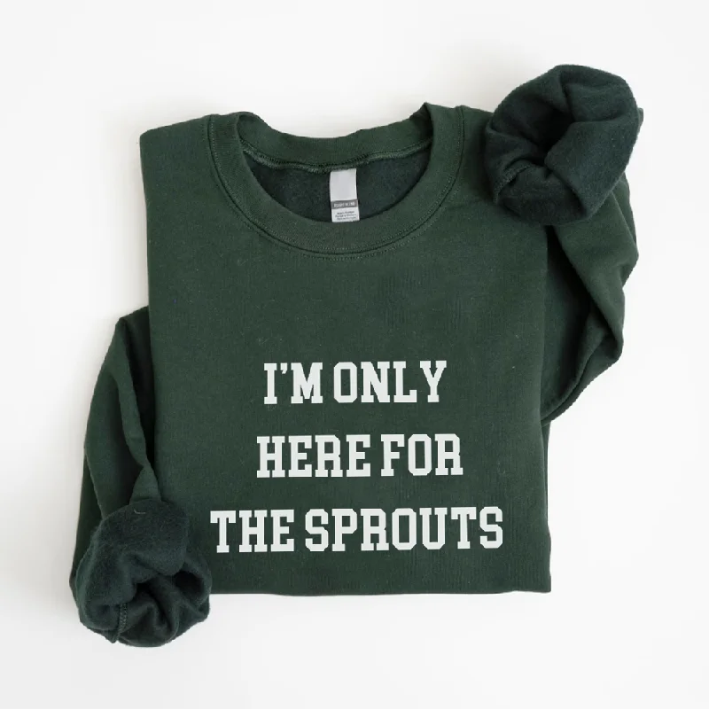 Here For The Sprouts Christmas Sweatshirt Hoodie with Tie-Dye Psychedelic Retro