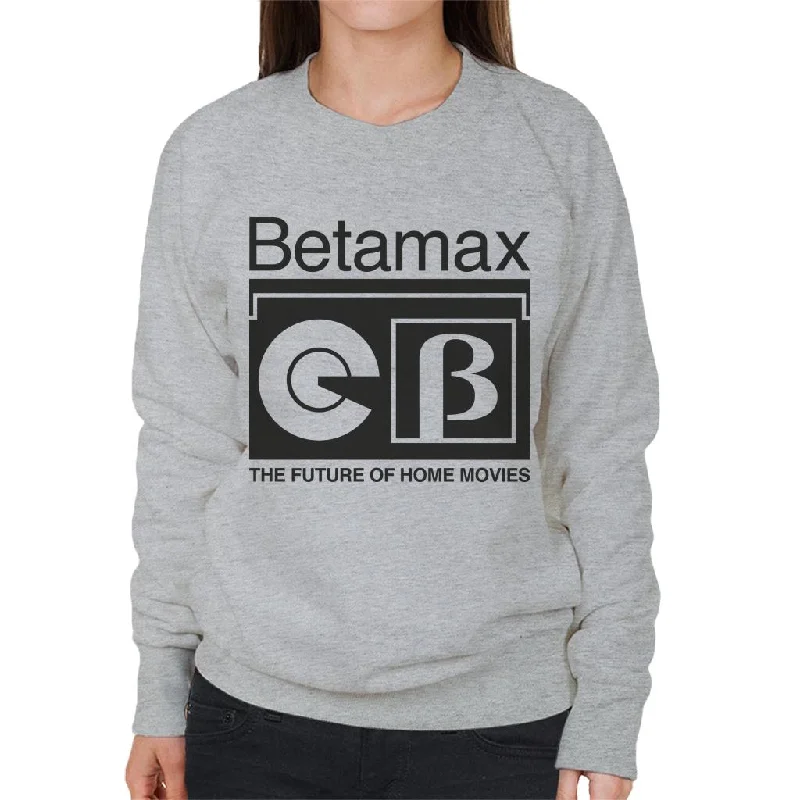 Betamax The Future Of Home Movies Women's Sweatshirt Hoodie with Embroidery Detailed Premium Betamax The Future Of Home Movies Women's Sweatshirt Hoodie with Embroidery Detailed Premium