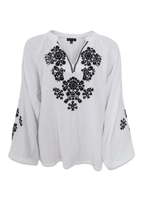 BCBALI blouse - White Asymmetric Hem Blouse