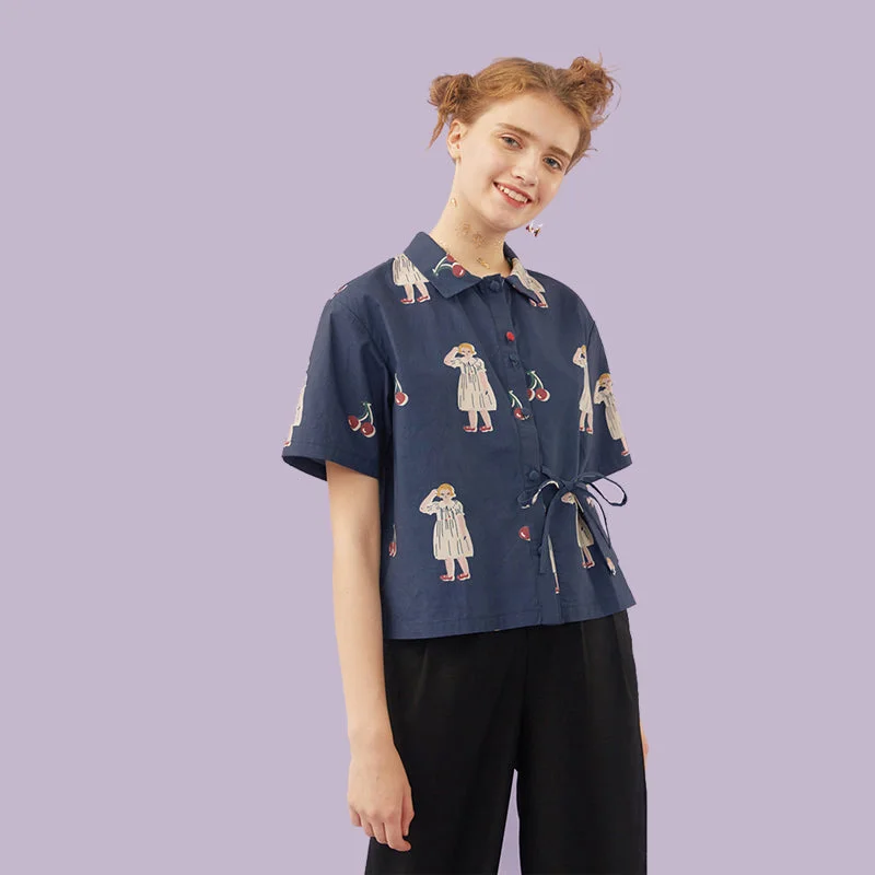 Summer New Original Fashion Women Chiffon Blouse Girls Printed Ladies Shirt Tops Lace Up Pocket Short Sleeve Loose Top Kimono Soft Pastel Blouse Summer New Original Fashion Women Chiffon Blouse Girls Printed Ladies Shirt Tops Lace Up Pocket Short Sleeve Loose Top Kimono Soft Pastel Blouse