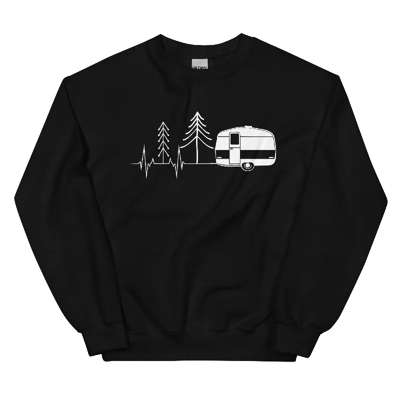 Herzschlag Wohnwagen - Sweatshirt (Unisex) Hoodie with Distressed Vintage Worn