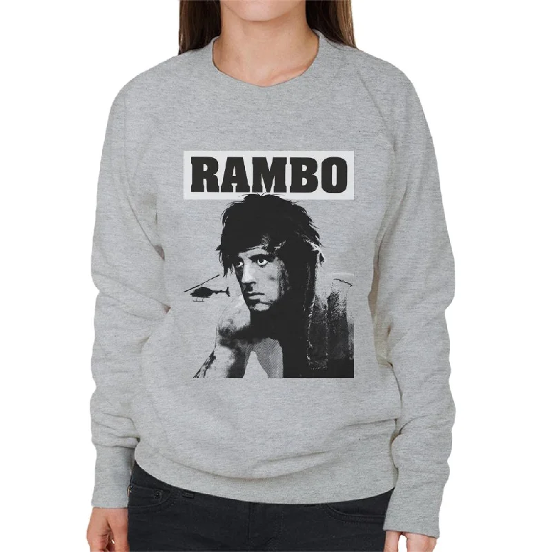 Rambo First Blood Helicopter Poster Women's Sweatshirt Hooded Sweatshirt Casual Wear Street Style Rambo First Blood Helicopter Poster Women's Sweatshirt Hooded Sweatshirt Casual Wear Street Style