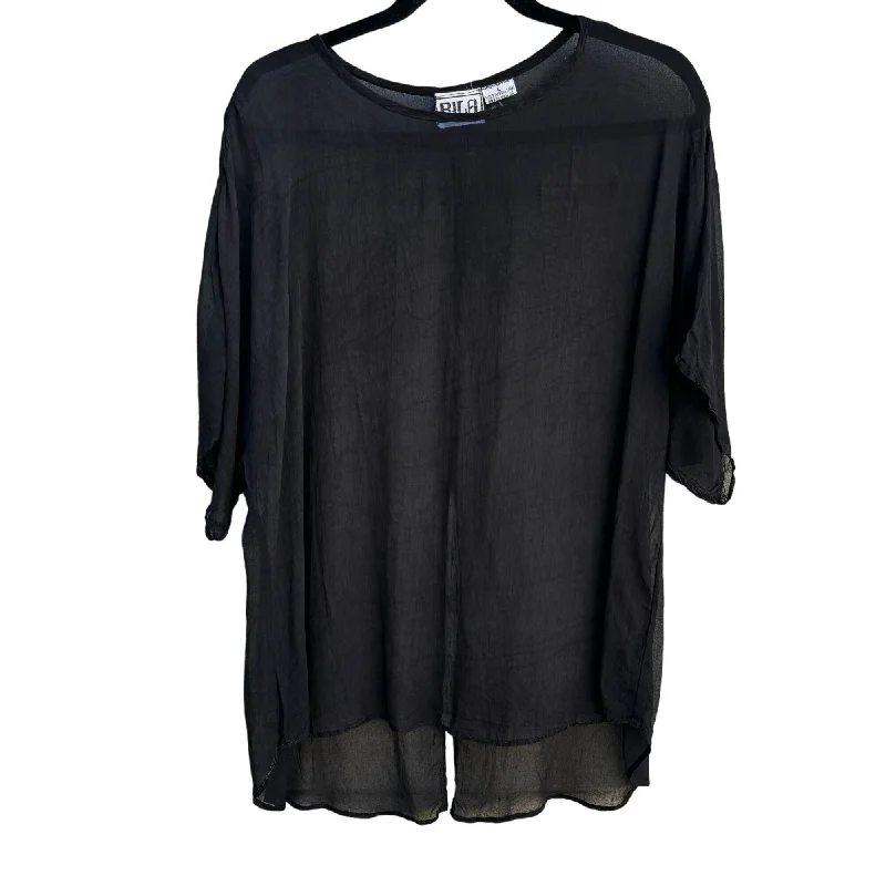 Bila Vintage Women's Sheer Black Loose Fit Back Vent Blouse Cover Up - Large Slim Fit Blouse Bila Vintage Women's Sheer Black Loose Fit Back Vent Blouse Cover Up - Large Slim Fit Blouse