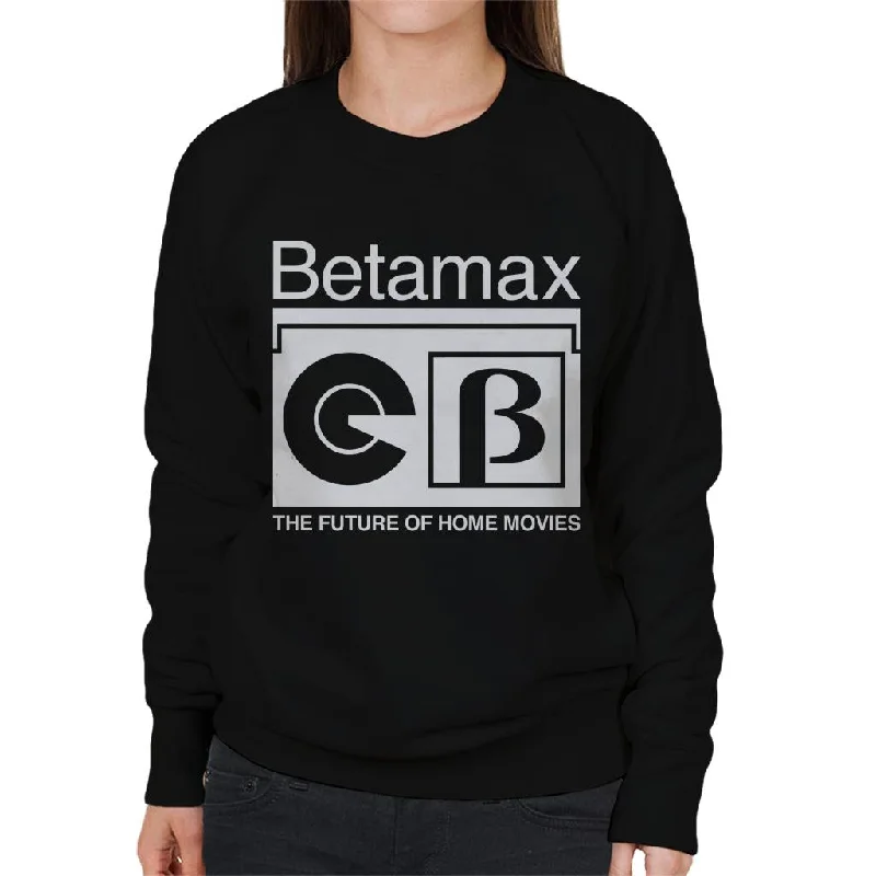 Betamax B Logo The Future Of Home Movies Women's Sweatshirt Hooded Sweatshirt Casual Wear Street Style Betamax B Logo The Future Of Home Movies Women's Sweatshirt Hooded Sweatshirt Casual Wear Street Style