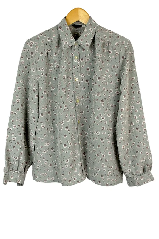Floral Print Blouse Oversized Silk Blouse