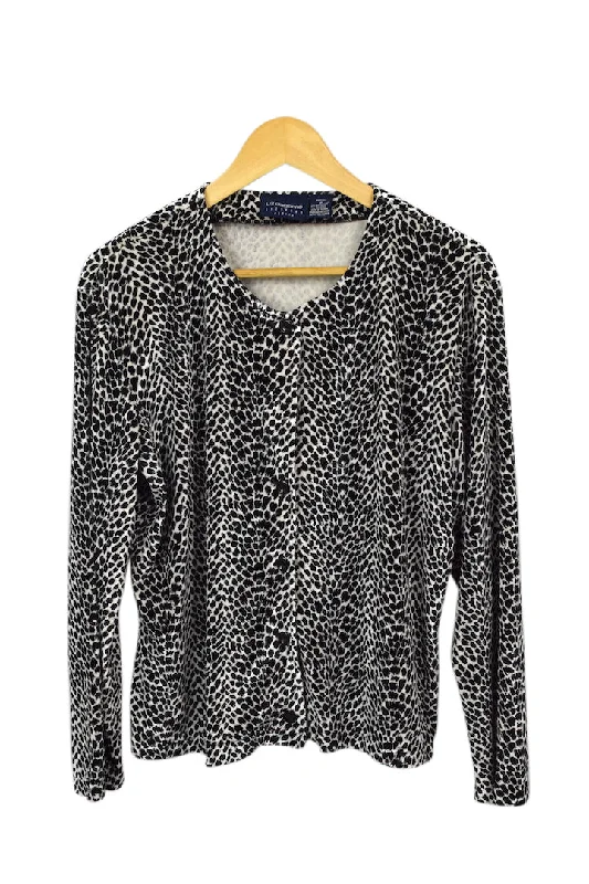 White Cheetah Print Blouse Double-Layered Blouse