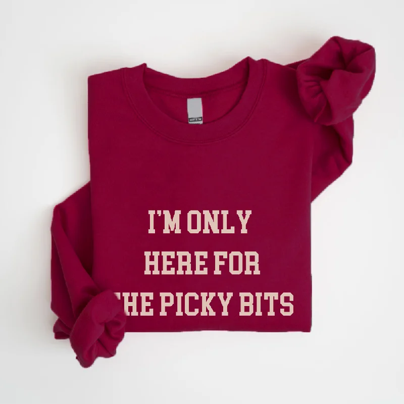 Here For The Picky Bits Christmas Sweatshirt Hoodie with Mesh Breathable Sporty