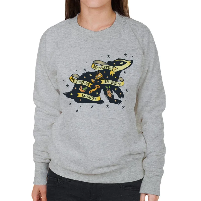 Harry Potter Badger Of Hufflepuff Patience And Loyalty Women's Sweatshirt Hoodie with Drawcord Adjustable Secure Harry Potter Badger Of Hufflepuff Patience And Loyalty Women's Sweatshirt Hoodie with Drawcord Adjustable Secure