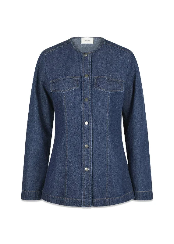 Annie Denim Blouse - Dark Blue Loose Fit Blouse