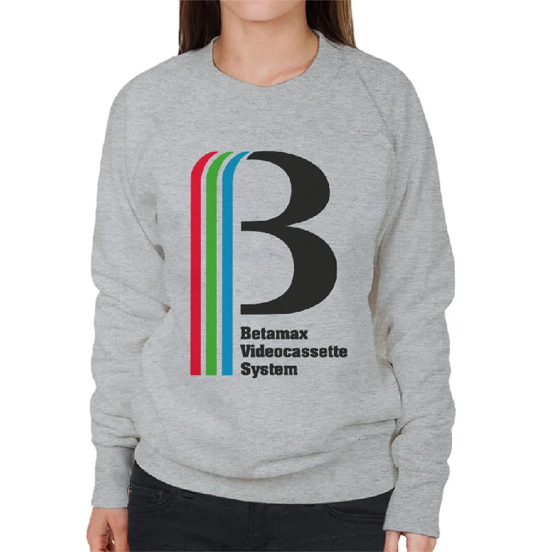 Betamax Videocassette System Women's Sweatshirt Hoodie with Crew Neck Simple Timeless Betamax Videocassette System Women's Sweatshirt Hoodie with Crew Neck Simple Timeless