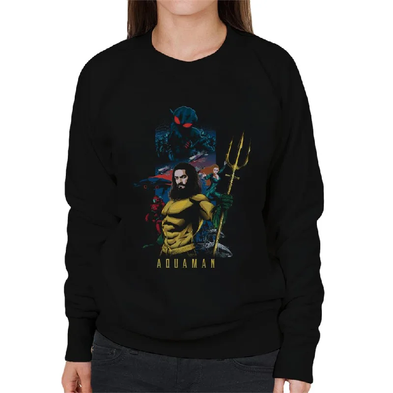 Aquaman Vs Black Manta Women's Sweatshirt Hoodie with Hem Elastic Stretchable Comfortable Aquaman Vs Black Manta Women's Sweatshirt Hoodie with Hem Elastic Stretchable Comfortable
