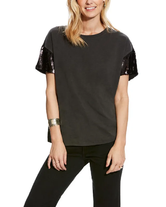 Women's Shimmer Tee Blouse Chic Wrap Blouse
