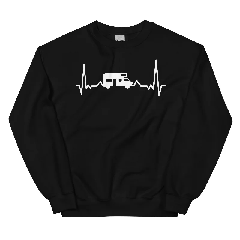 Herzschlag Camping - Sweatshirt (Unisex) Hoodie with Frayed Bohemian Relaxed