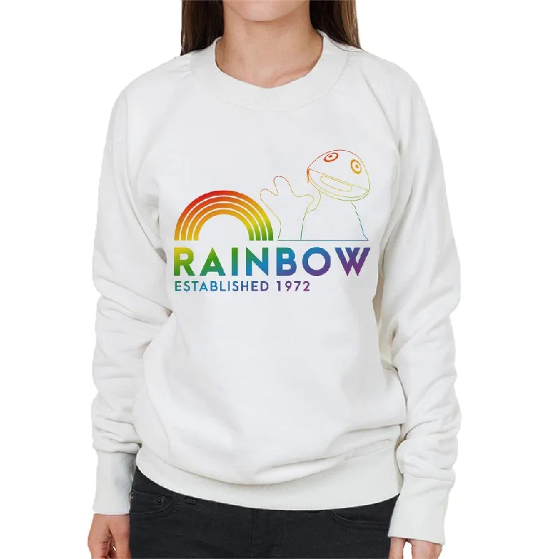 Rainbow 1972 Zippy Women's Sweatshirt Hoodie with Puffed Sleeves Voluminous Trendy