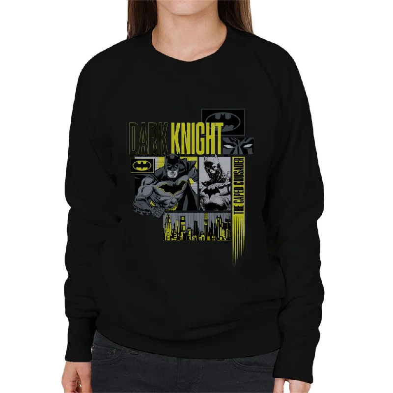 Batman Dark Knight The Caped Crusader Women's Sweatshirt Hoodie with Hem Contrast Bold Stylish Batman Dark Knight The Caped Crusader Women's Sweatshirt Hoodie with Hem Contrast Bold Stylish