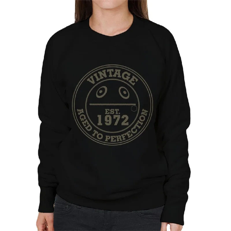 Rainbow 1972 Zippy Aged To Perfection Women's Sweatshirt Hoodie with Gradient Ombre Colorful Rainbow 1972 Zippy Aged To Perfection Women's Sweatshirt Hoodie with Gradient Ombre Colorful