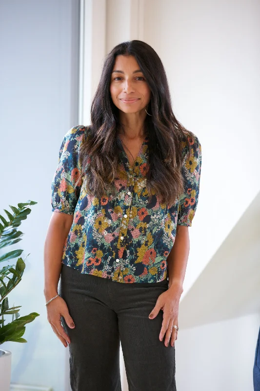Birds of Paradis by Trovata Dakota Blouse High Neck Blouse