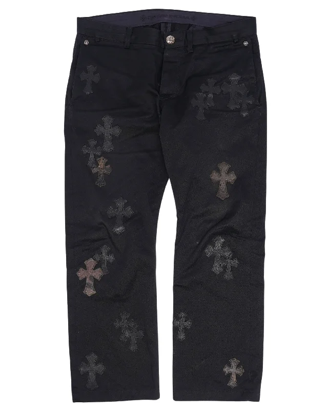 Cross Patch Chino Pants Cozy Fitted Pants