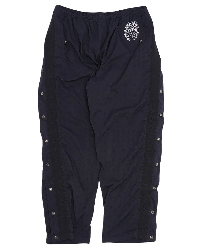 Snap-Button Track Pants Formal Stretch Pants