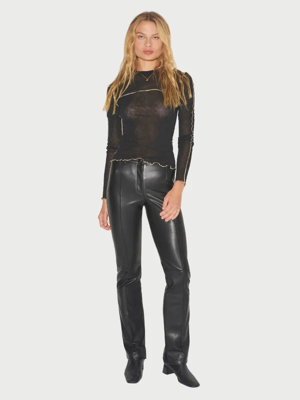 Pam Fitted Leather Pant Trendy Velvet Pants