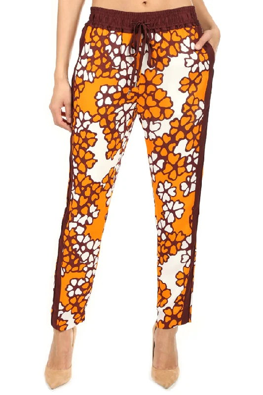 Orange/Sienna 3.1 Phillip Lim Printed Slim Drawstring Pant Slim-Fit Khaki Pants
