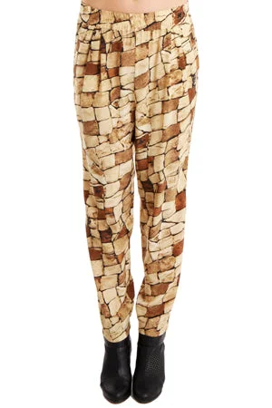 Giada Forte Block Print Pants Elegant Trouser Pants