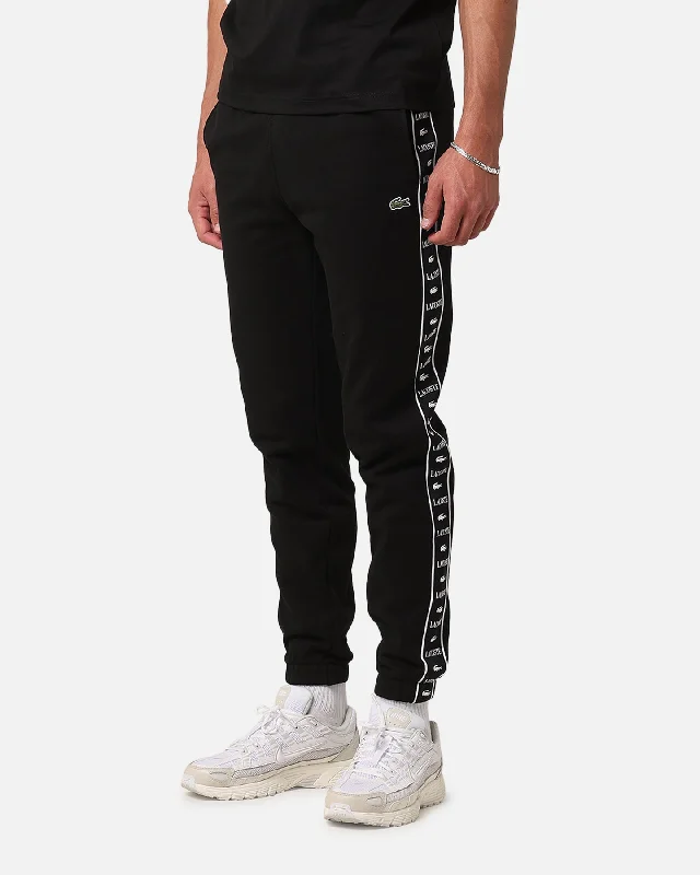 Lacoste Tape Brushed Fleece Track Pants Black Fashionable Jogger Pants