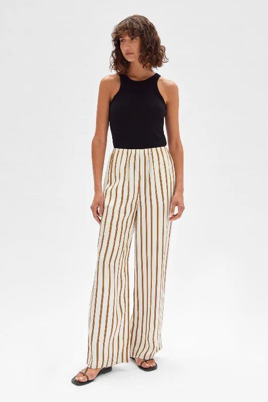Italian Jacquard Stripe Pant Classic Pleated Pants